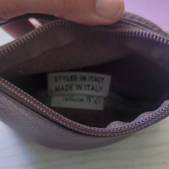 Coccinelle Purple Taupe Leather Wristlet - Picture 4 of 8